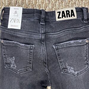 Zara Kids Charcoal Distressed Jeans